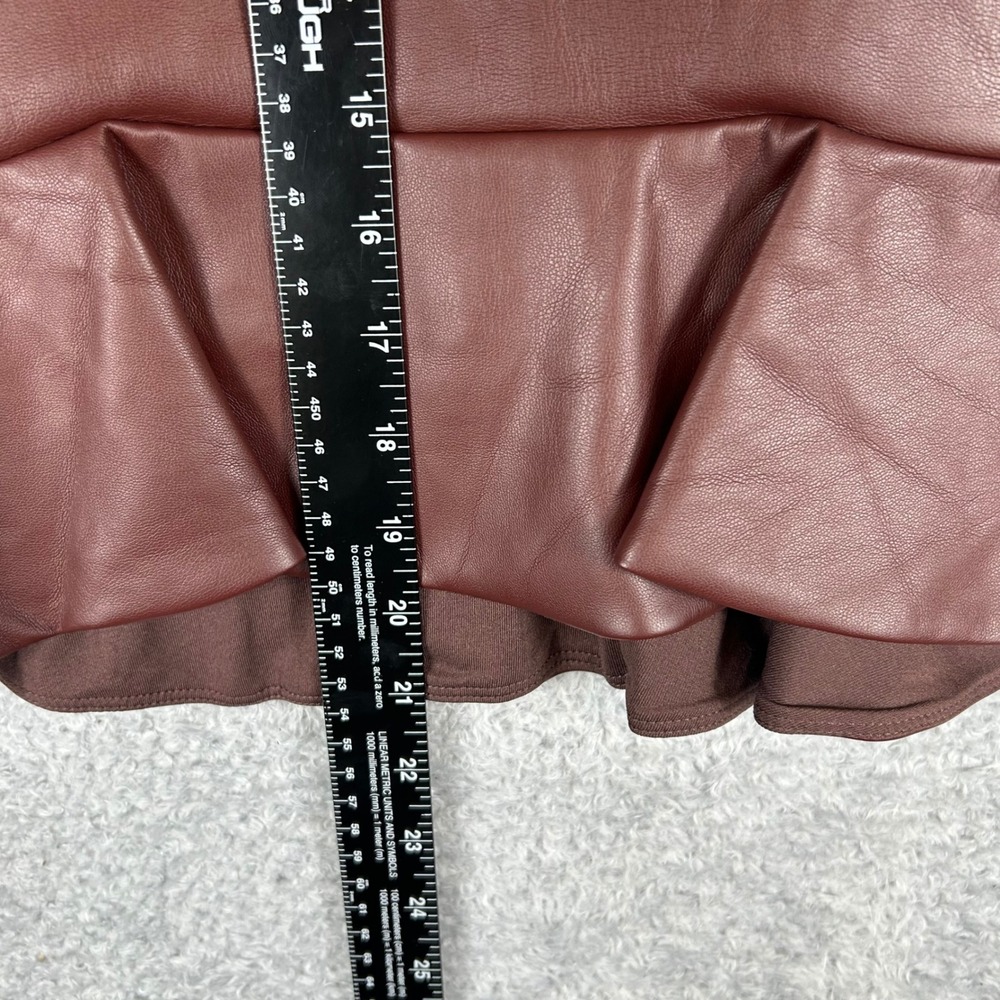 Express Womens Brown Faux Leather Peplum Sleeveless Top Size S NWT 06410861 - Picture 7 of 10